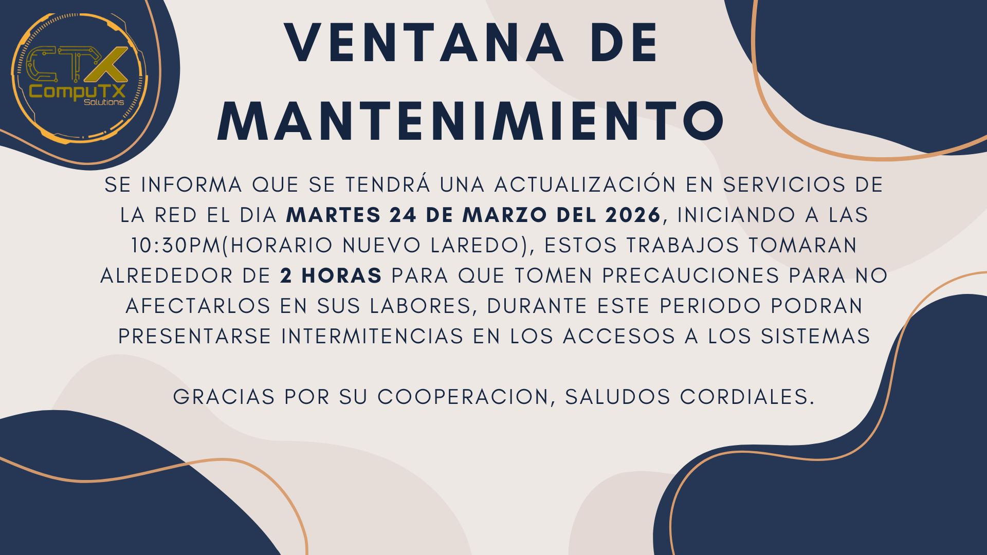 Ventana de Mantenimiento PG